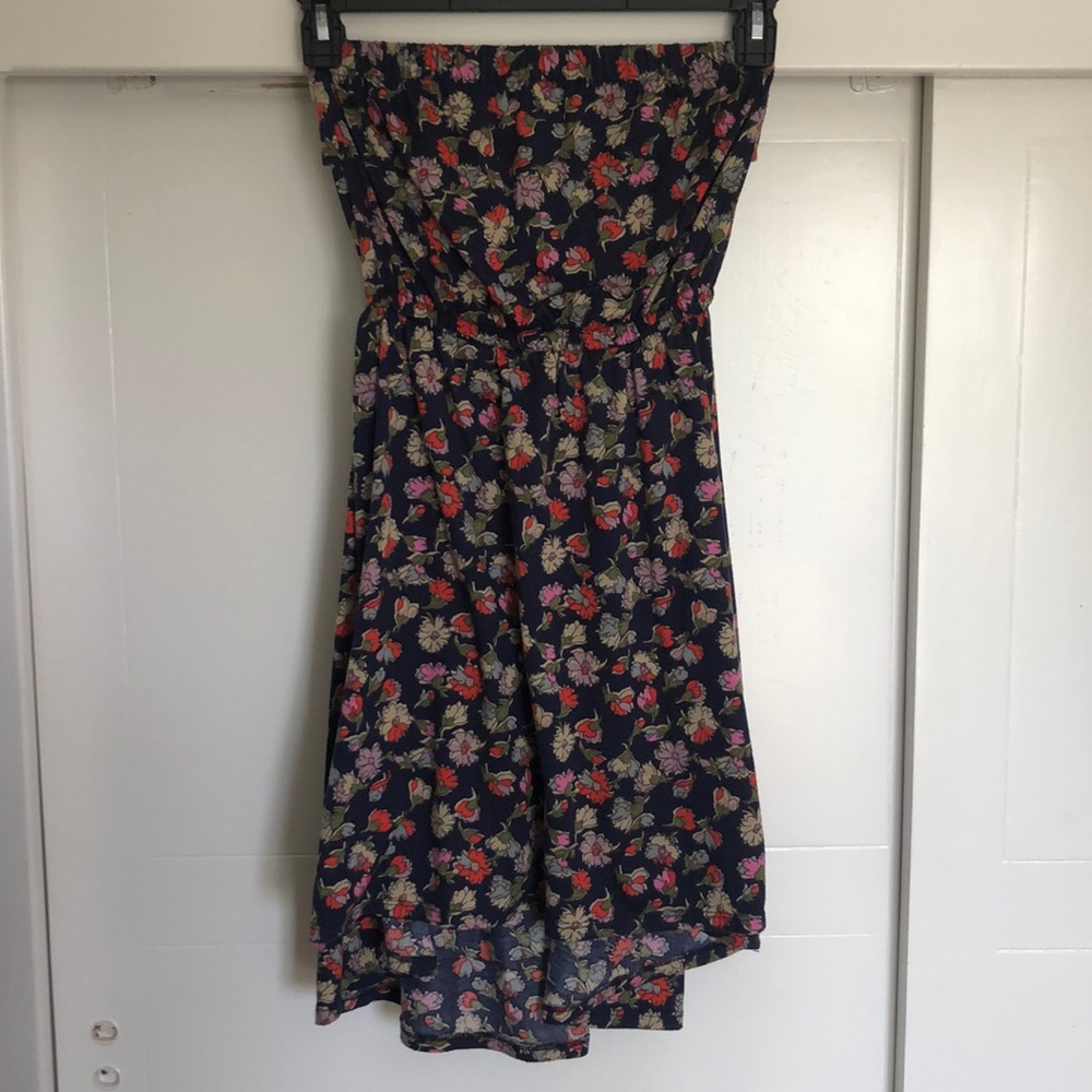 Cute Floral Strapless Dress - XS
